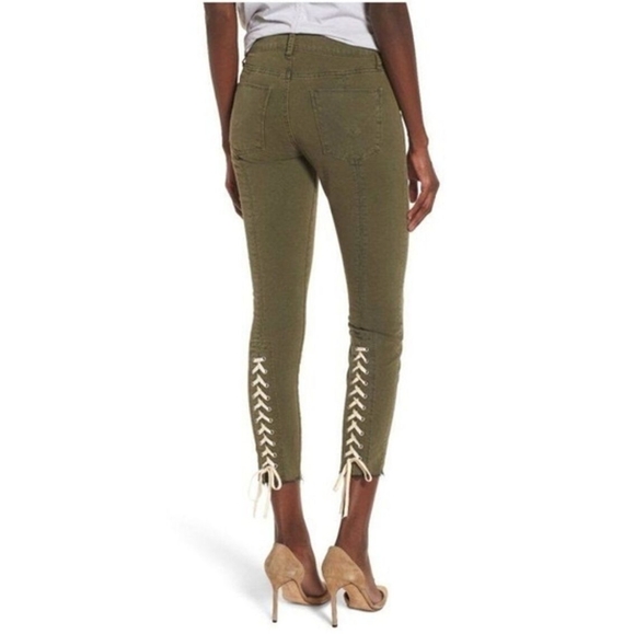 Hudson Jeans Denim - HUDSON JEANS Nico Lace-up Military Green Pants MRSP $235